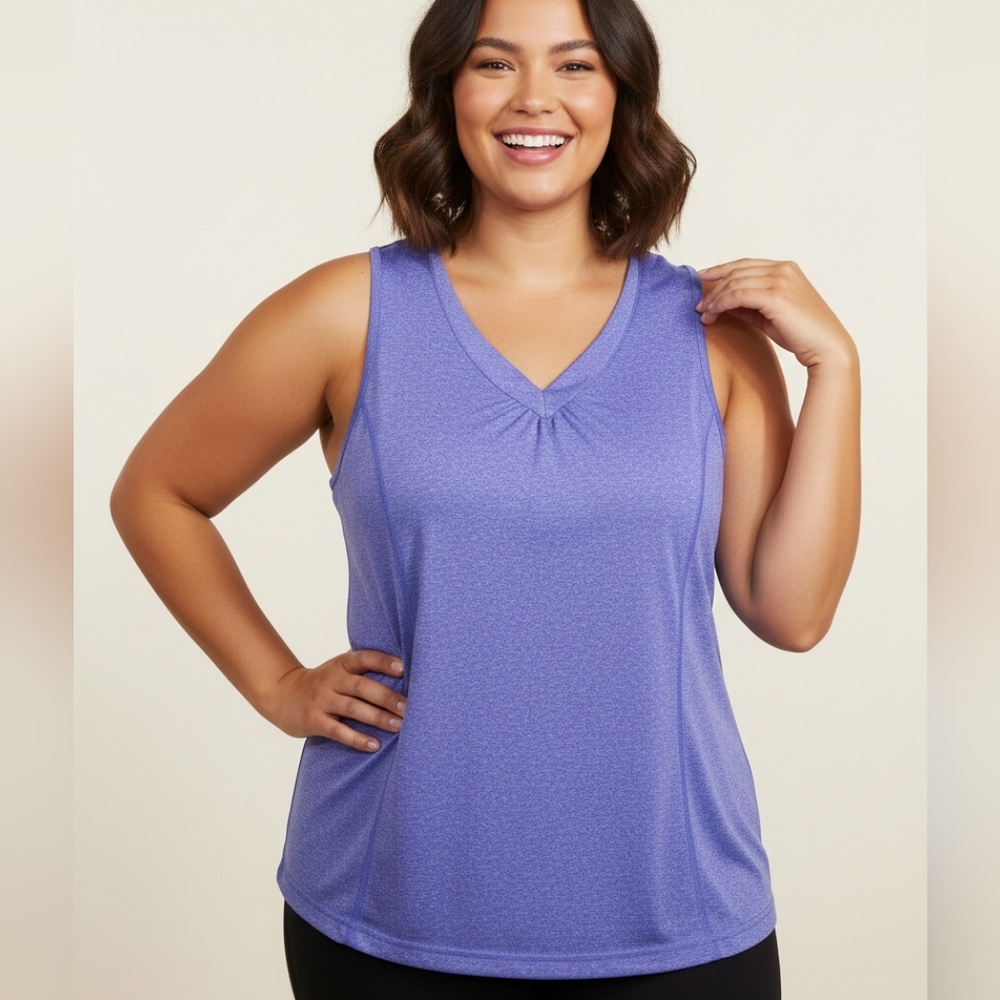 Danskin Dri More Plus Size Sleeveless Blue Women's Top